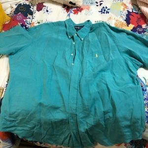 Ralph Lauren xxl turquoise linen shirt